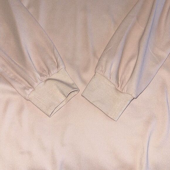 Ann Taylor Petite Long Sleeve Pullover Minimalist Blouse Nude/Tan Size Small Pet - Picture 4 of 8